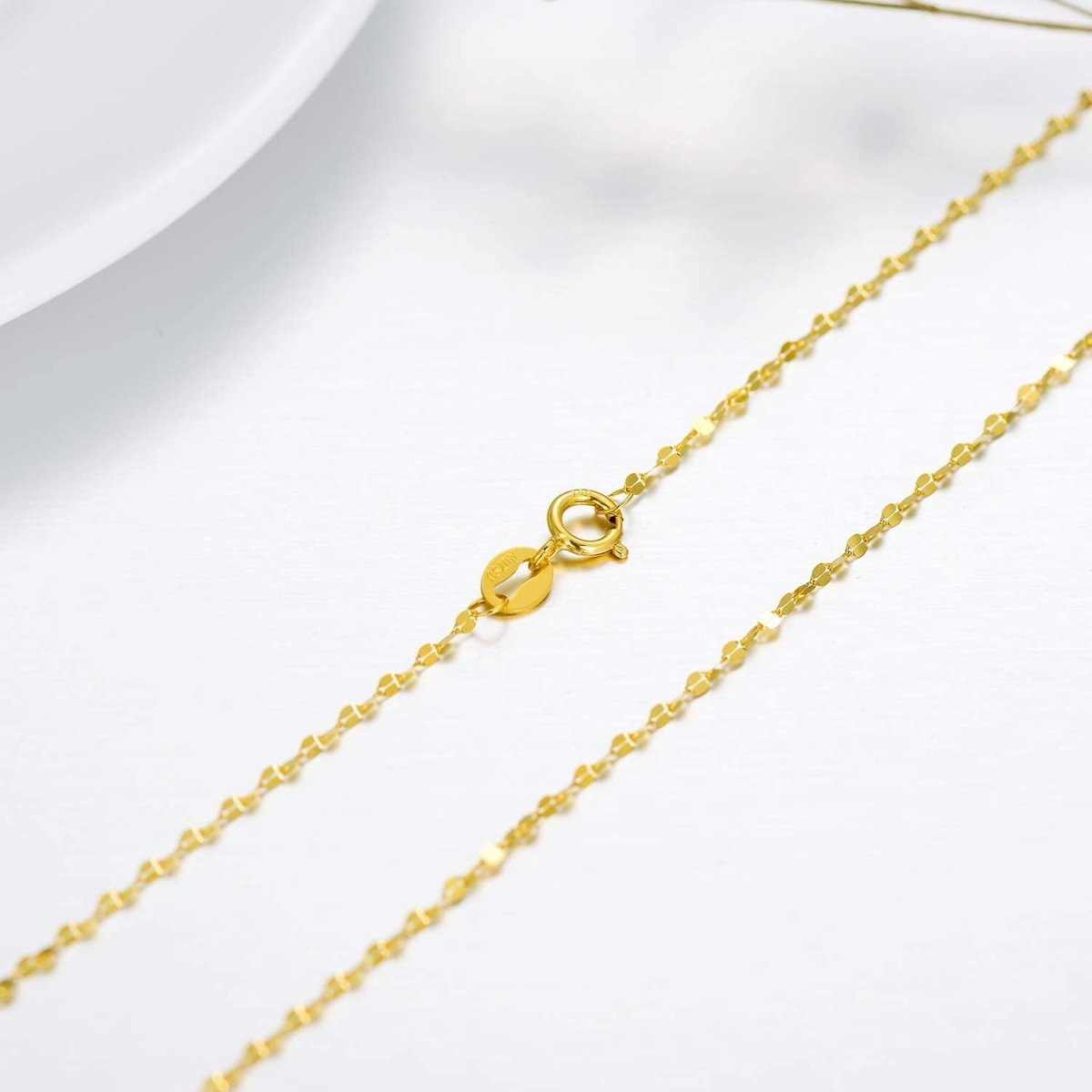 10K Yellow Gold Italian Mirror Link Chain Necklace | Dainty & Elegant - Yourstylesite