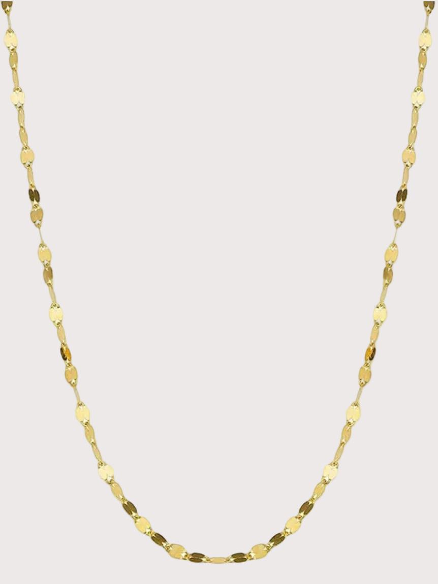 10K Yellow Gold Italian Mirror Link Chain Necklace | Dainty & Elegant - Yourstylesite