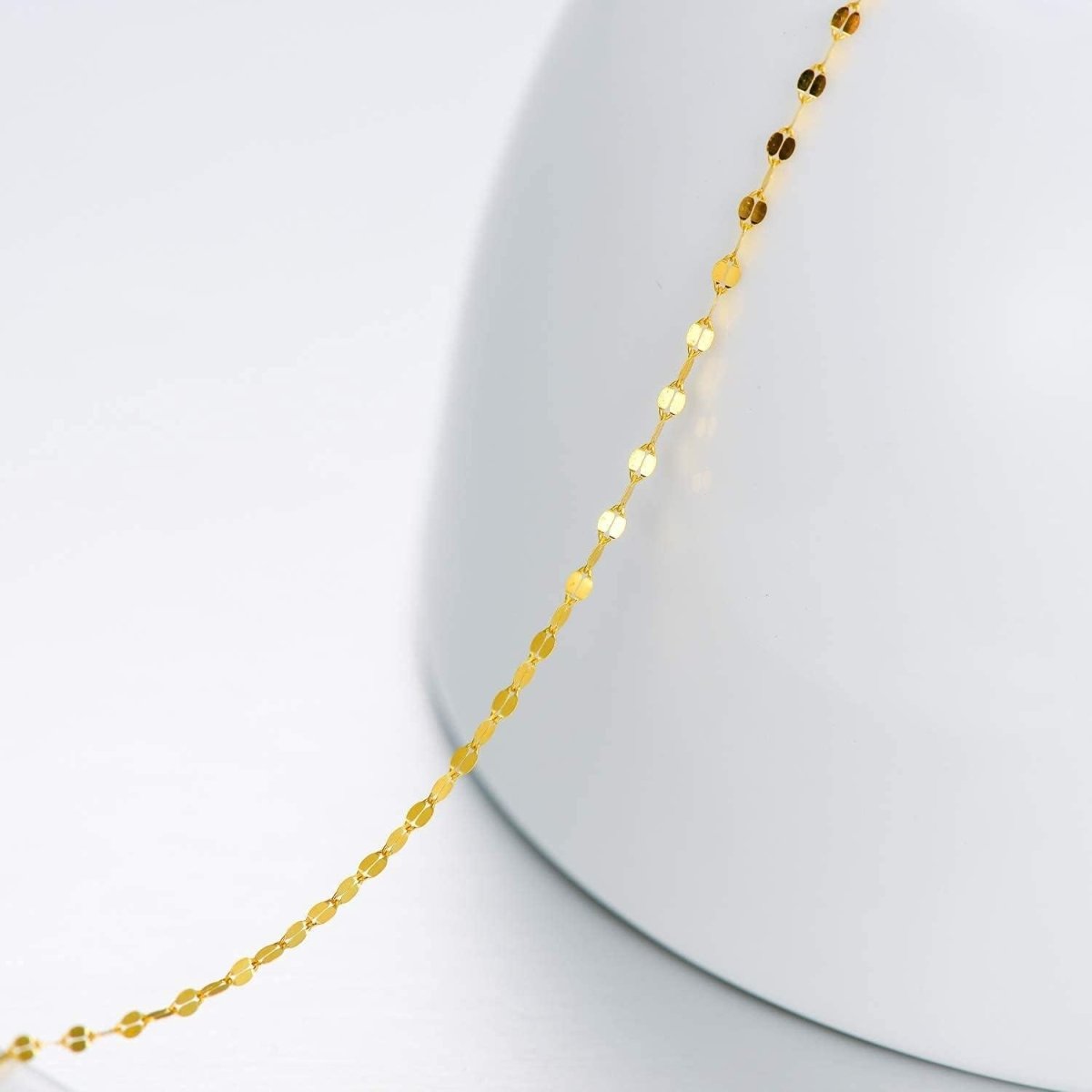 10K Yellow Gold Italian Mirror Link Chain Necklace | Dainty & Elegant - Yourstylesite