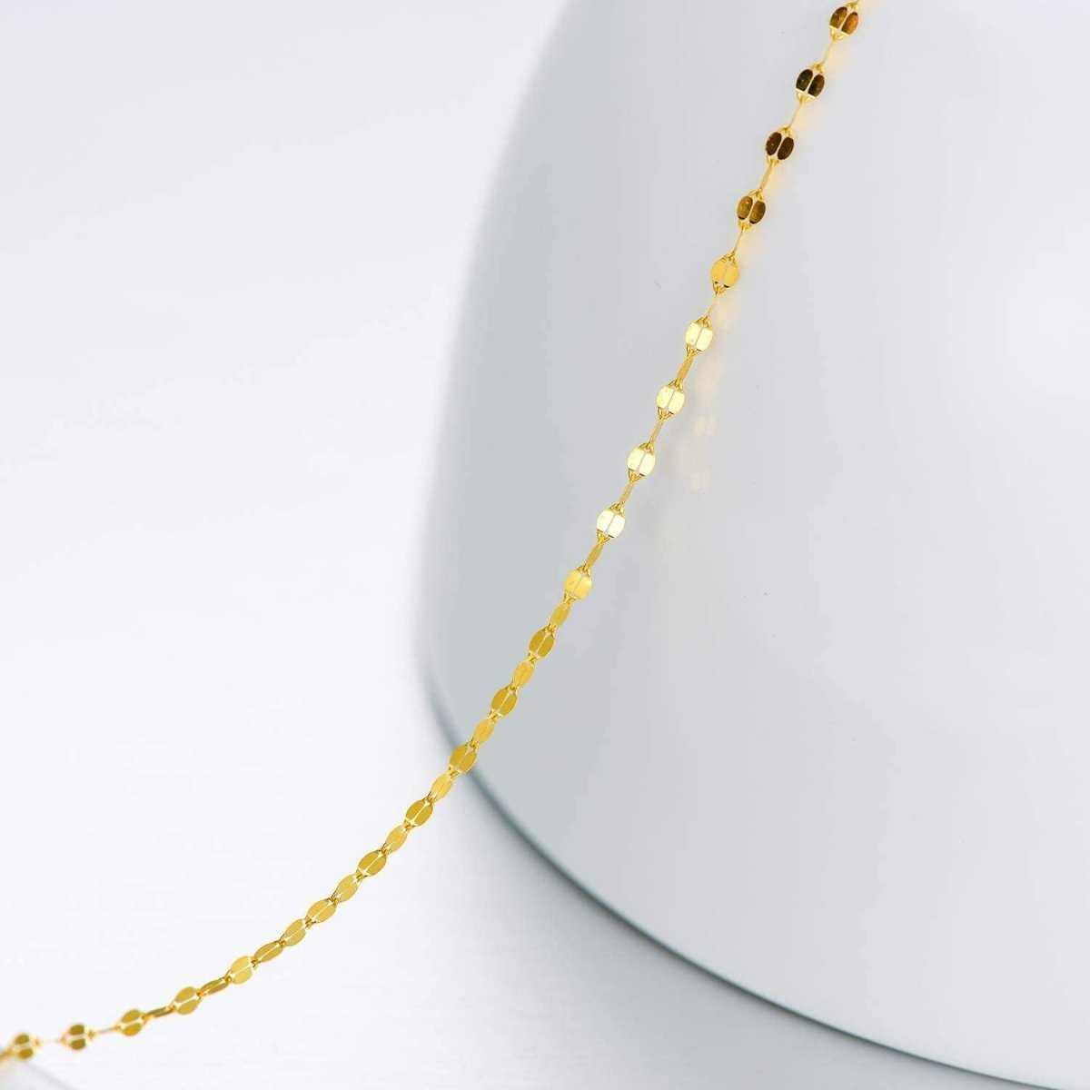 10K Yellow Gold Italian Mirror Link Chain Necklace | Dainty & Elegant - Yourstylesite