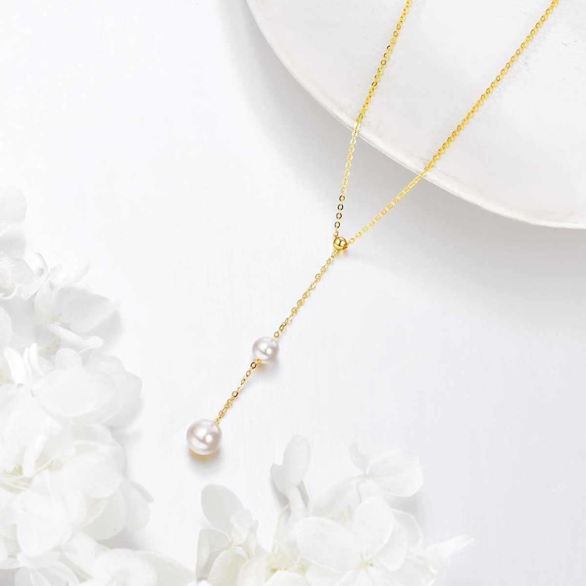 14K Gold Pearl Necklace – Adjustable, Elegant & Timeless Jewelry - Yourstylesite