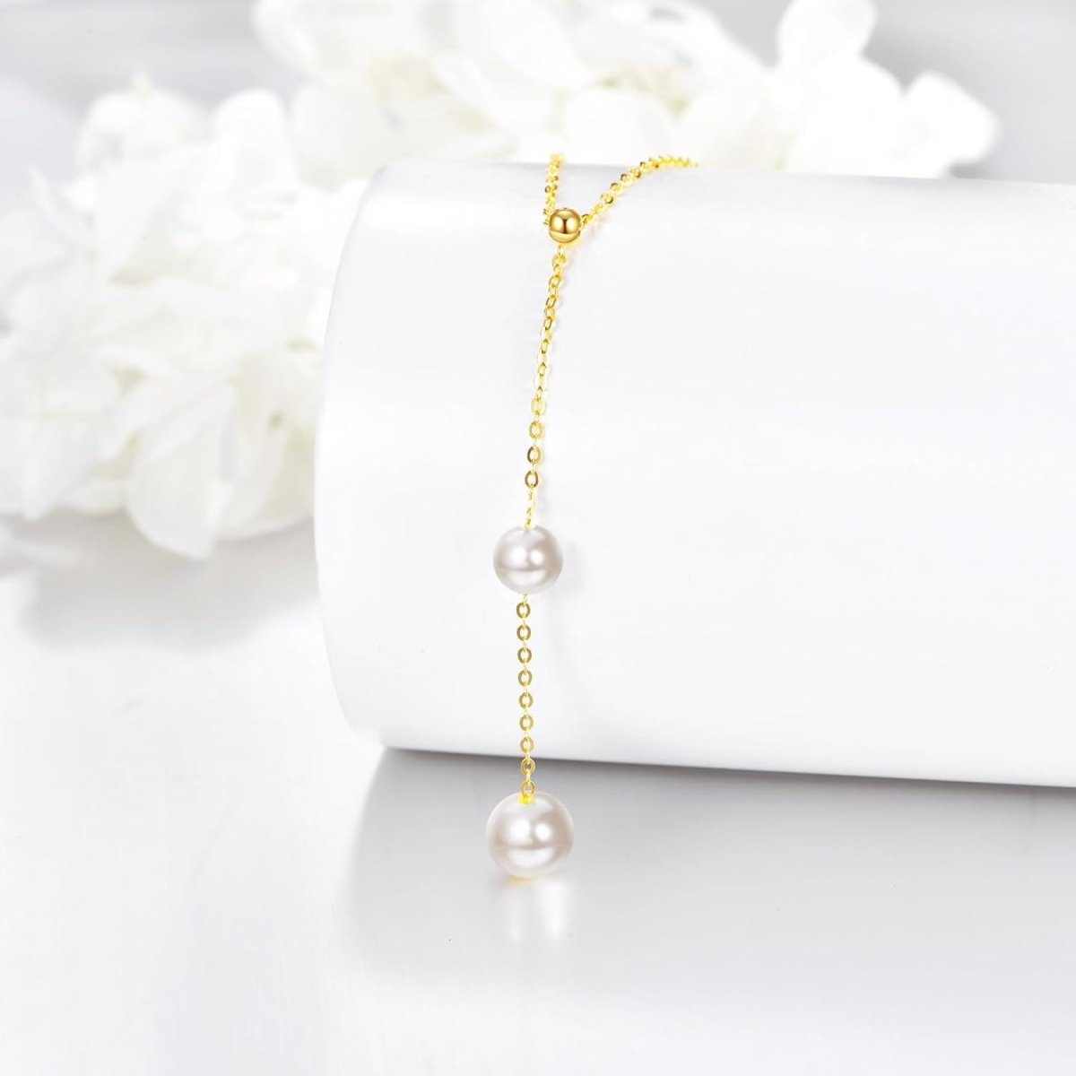 14K Gold Pearl Necklace – Adjustable, Elegant & Timeless Jewelry - Yourstylesite