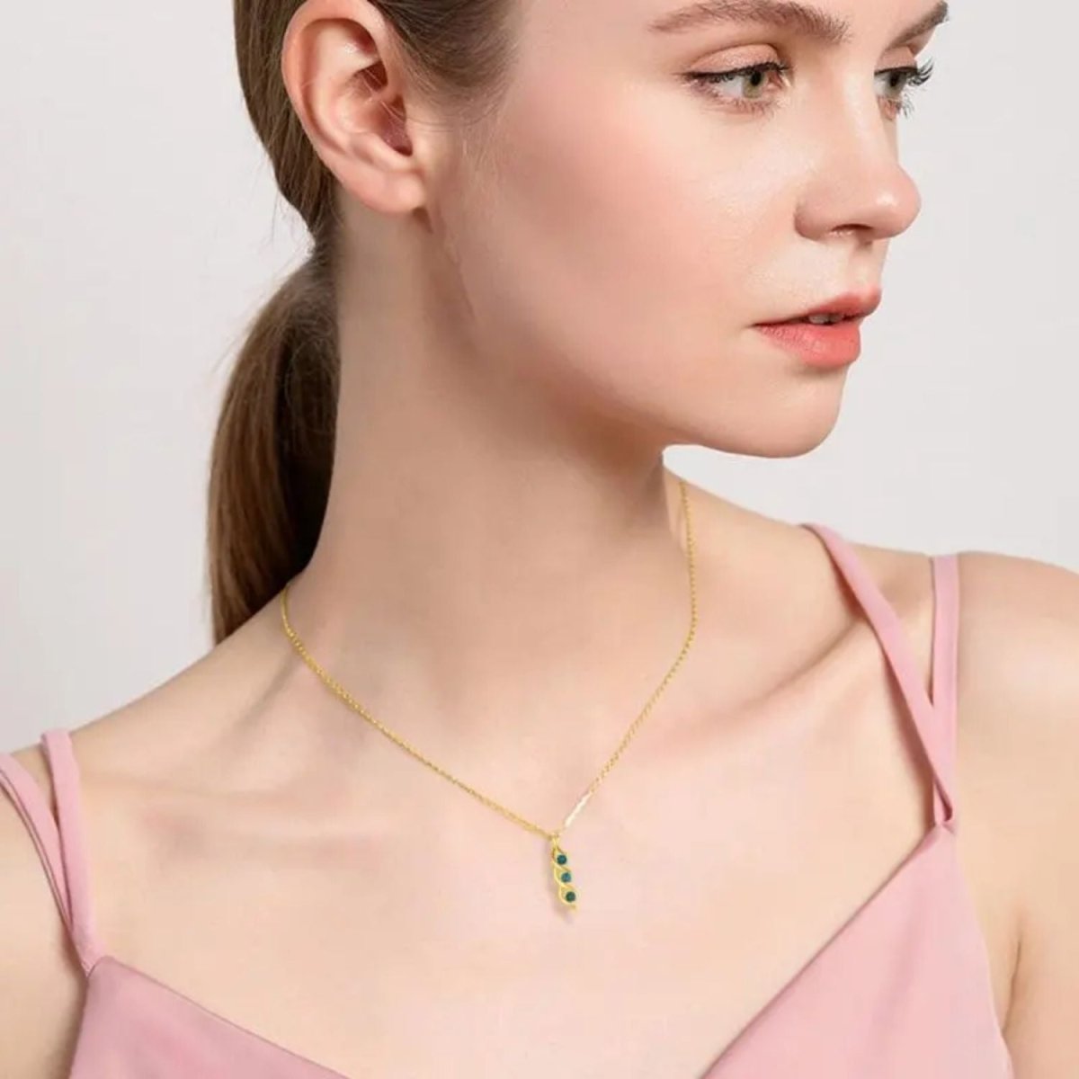 Adjustable 14K Gold Turquoise Infinity Pendant Necklace - Yourstylesite