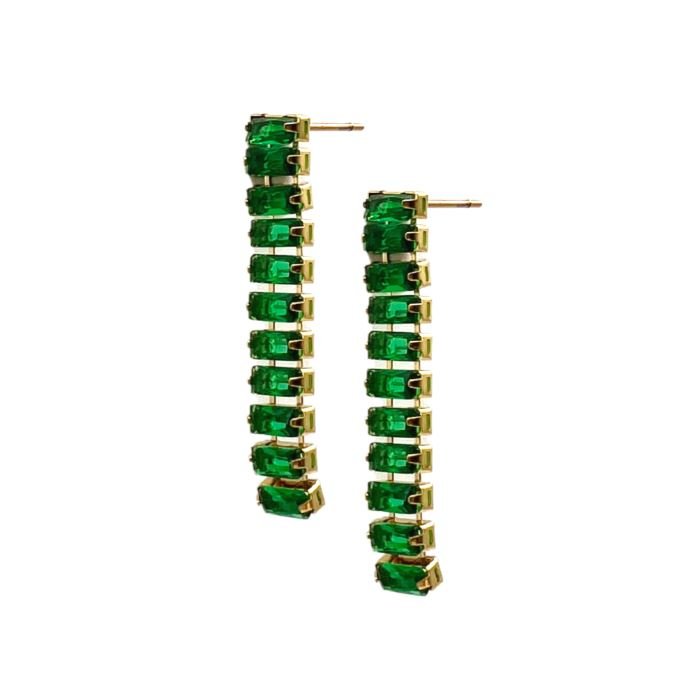 Alessia Emerald Glow CZ Drop Earrings - Yourstylesite