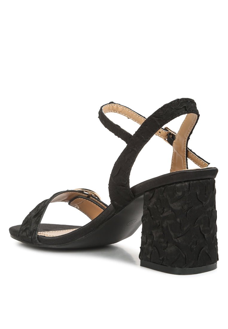 Chaplet Textured Block Heel Sandals – Stylish & Comfortable - Yourstylesite