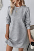 Chic Apricot Textured Mini Dress with Long Sleeves - Yourstylesite