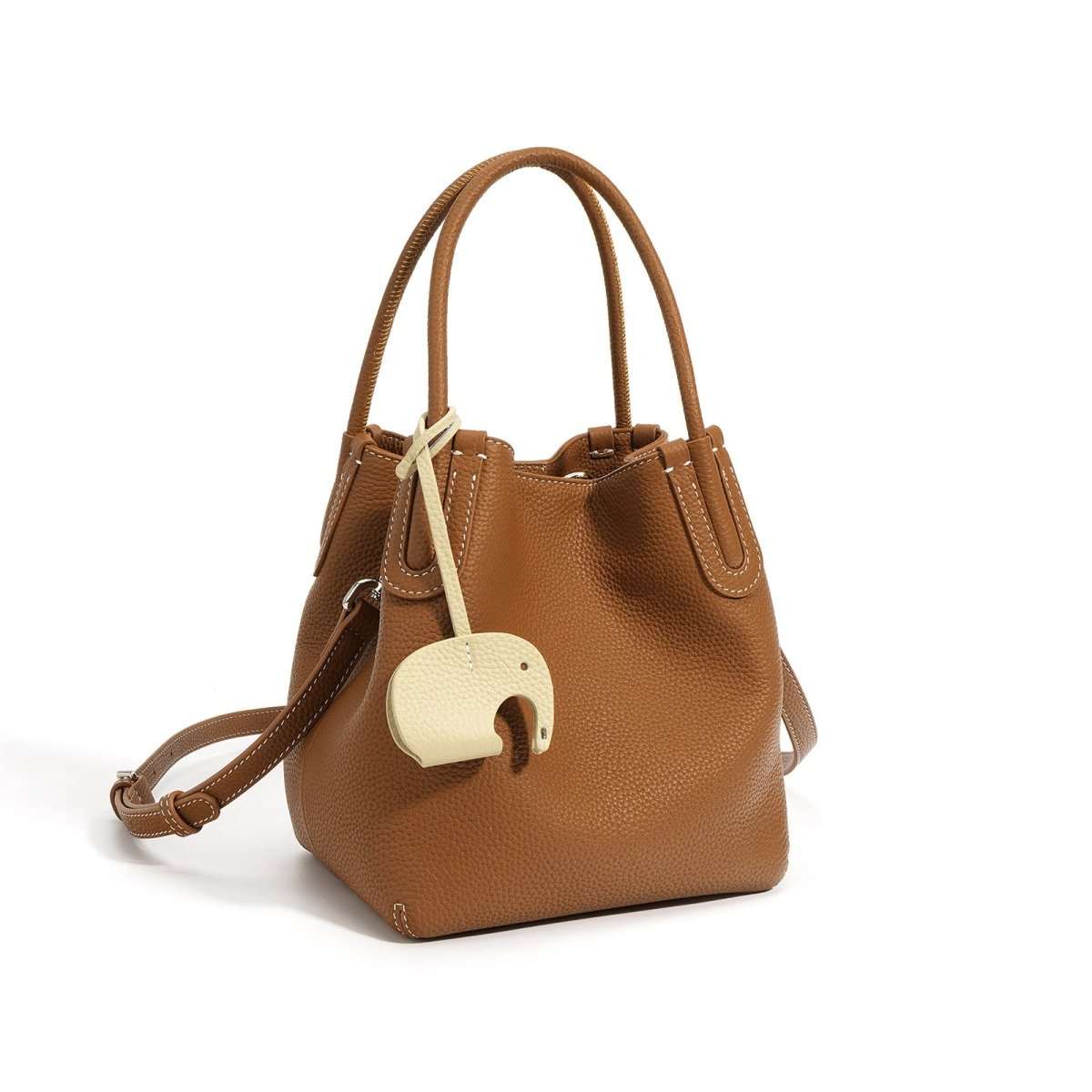 Chic Leather Crossbody Bag open to show organized interior pockets and fabric lining