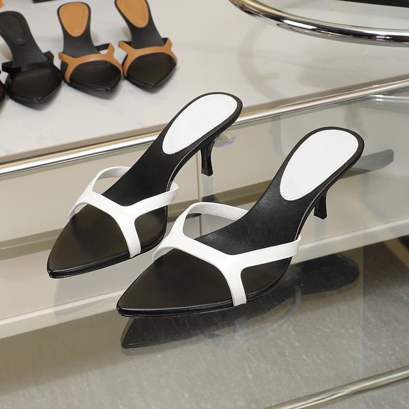 Classic Matte Leather Slides - Genuine Leather for Women - Yourstylesite