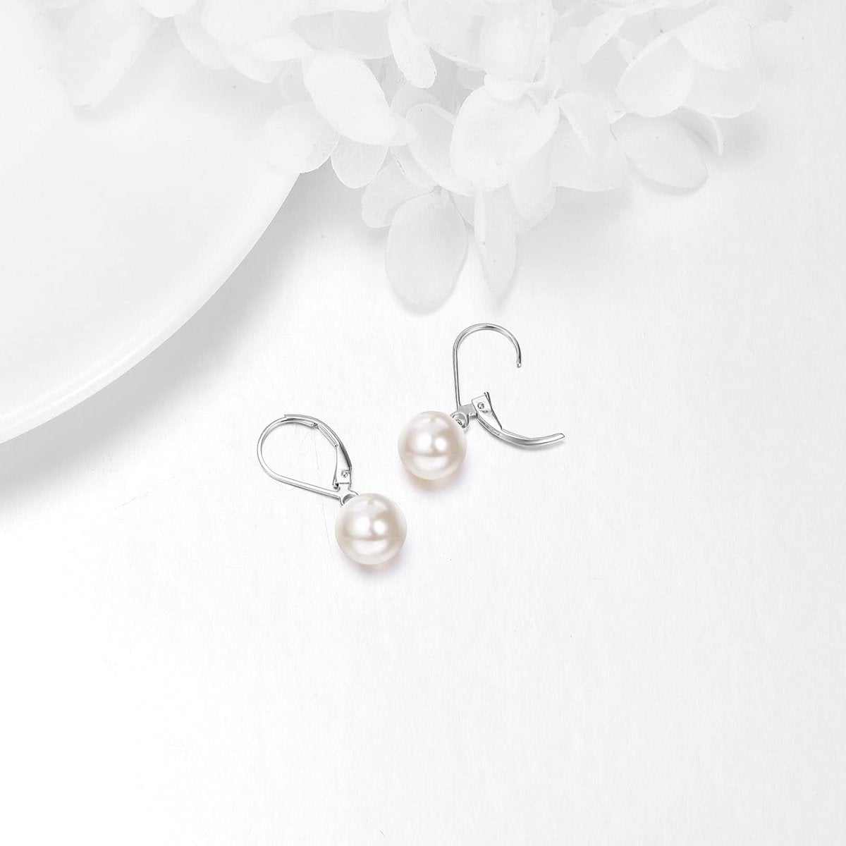 Elegant 14K Gold Black Pearl Leverback Drop Earrings for Women - Yourstylesite