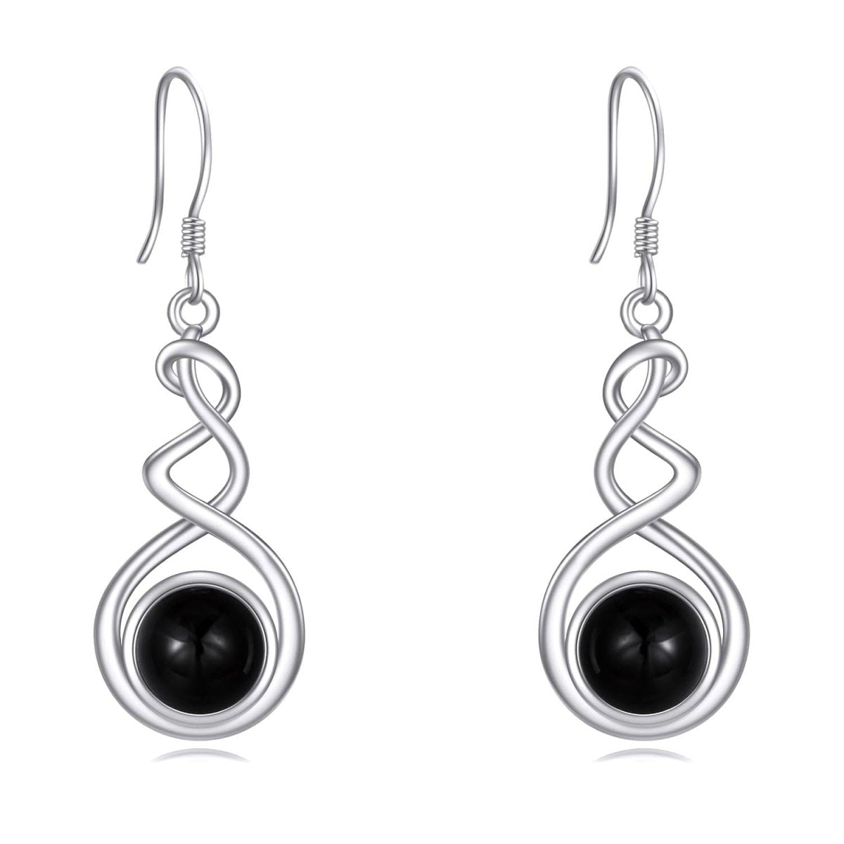 Elegant 925 Sterling Silver Natural Stone Drop Earrings - Yourstylesite