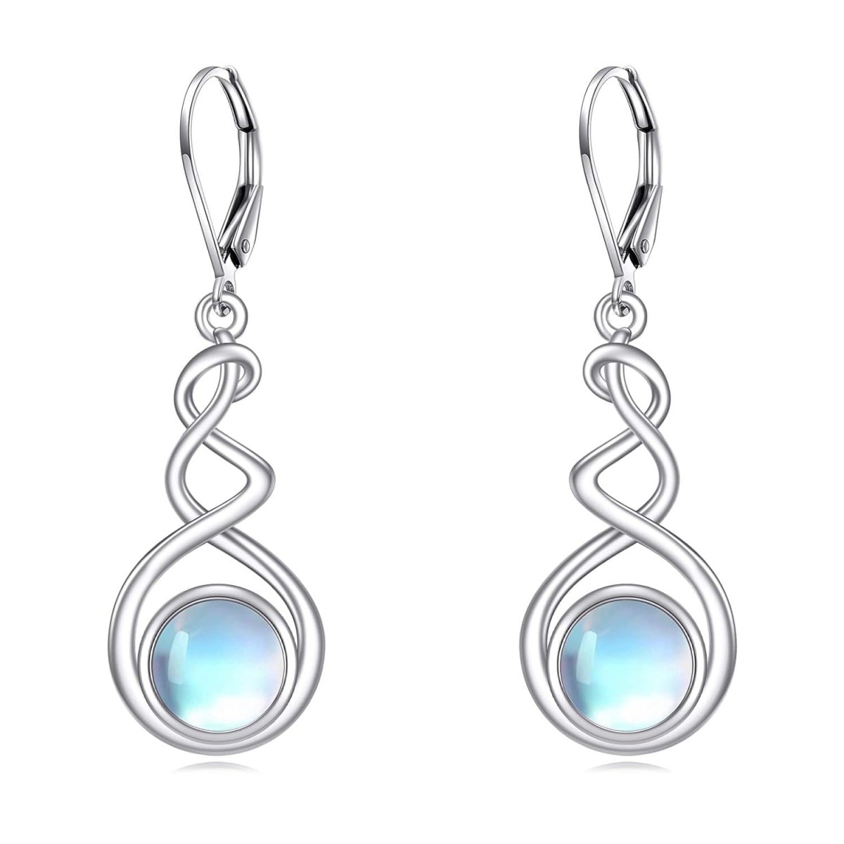 Elegant 925 Sterling Silver Natural Stone Drop Earrings - Yourstylesite