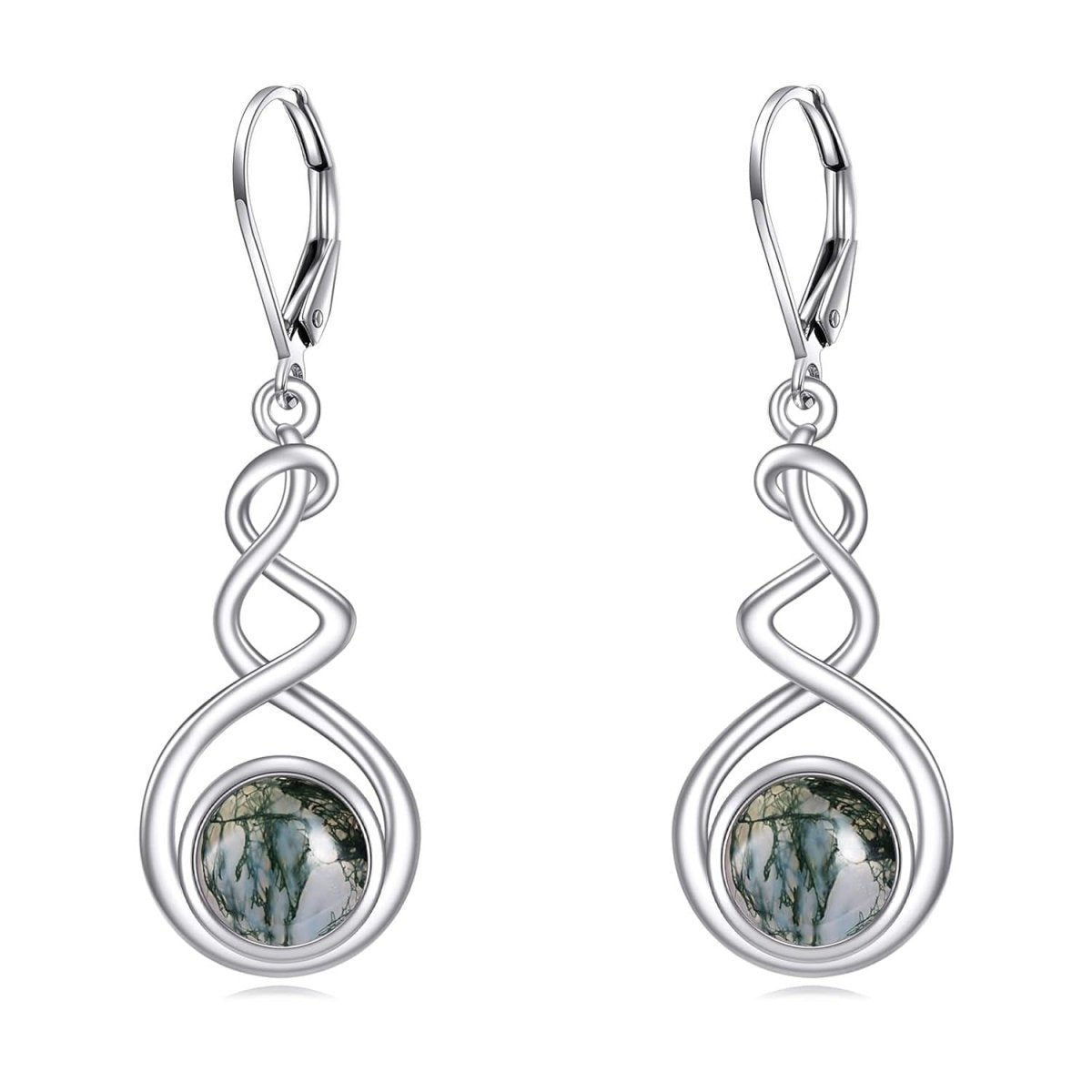 Elegant 925 Sterling Silver Natural Stone Drop Earrings - Yourstylesite