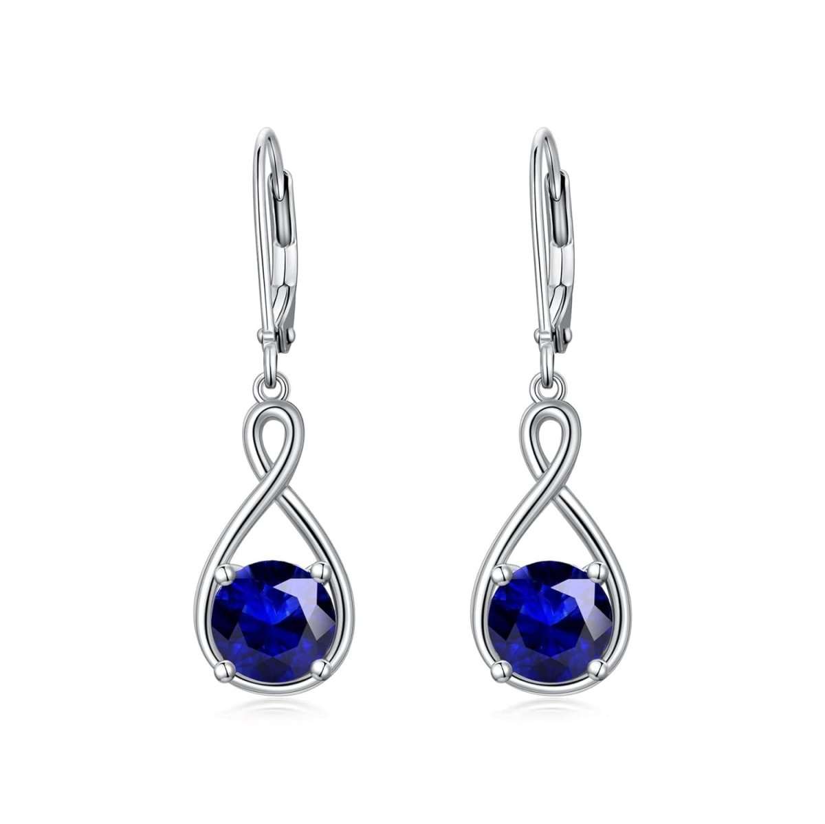 Elegant 925 sterling silver zircon drop earrings with infinity design