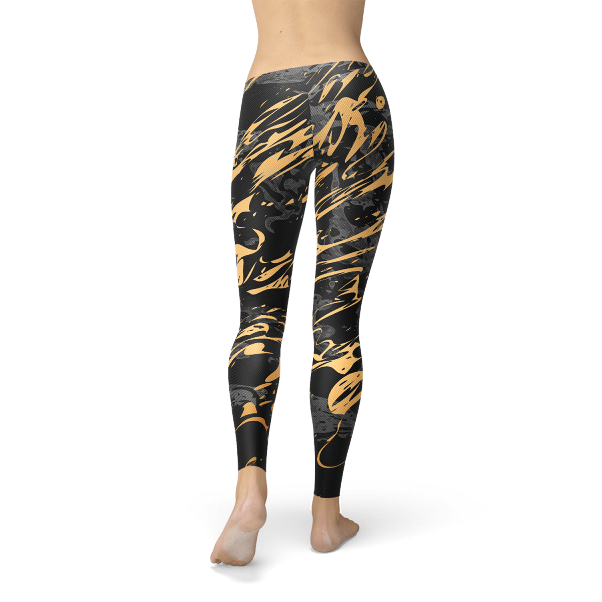 Elegant Black & Gold Splash Leggings - Yourstylesite