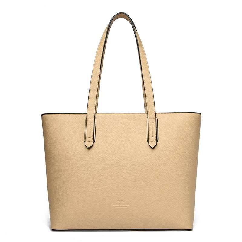 Elegant PU leather tote with comfortable shoulder straps, suitable for office or weekend errands