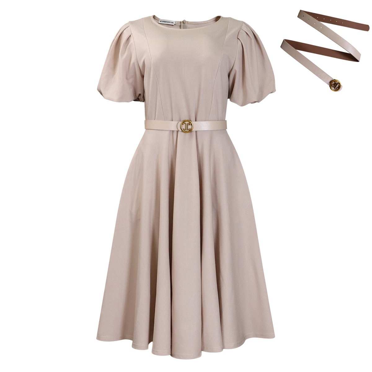 All-season A-line dress for women, shown styled for vacation or casual city wear