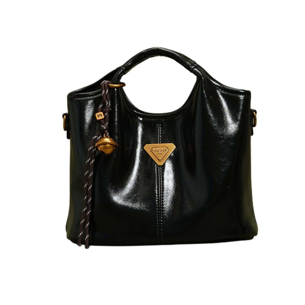 Elegant PU Leather Tote Bag styled with business outfit, adjustable strap displayed for versatile carrying