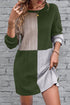 Emerald Vibe Colorblock Ribbed Mini Dress – Drop Shoulder Chic - Yourstylesite