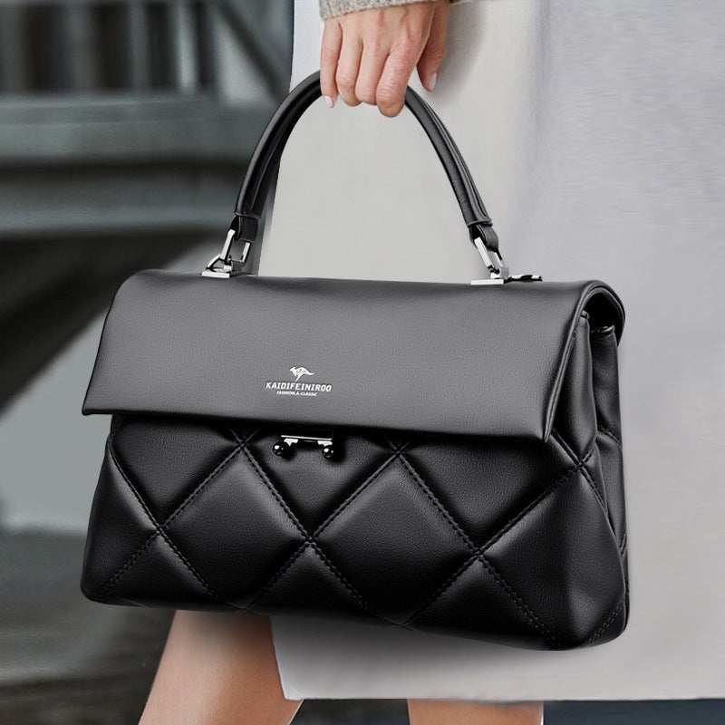 PU Leather Handbag – urban organizer bag, main view showing structured silhouette and zip closure