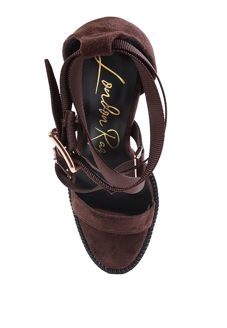 Fresh Daisy Harness Straps Block Heel Sandals - Yourstylesite