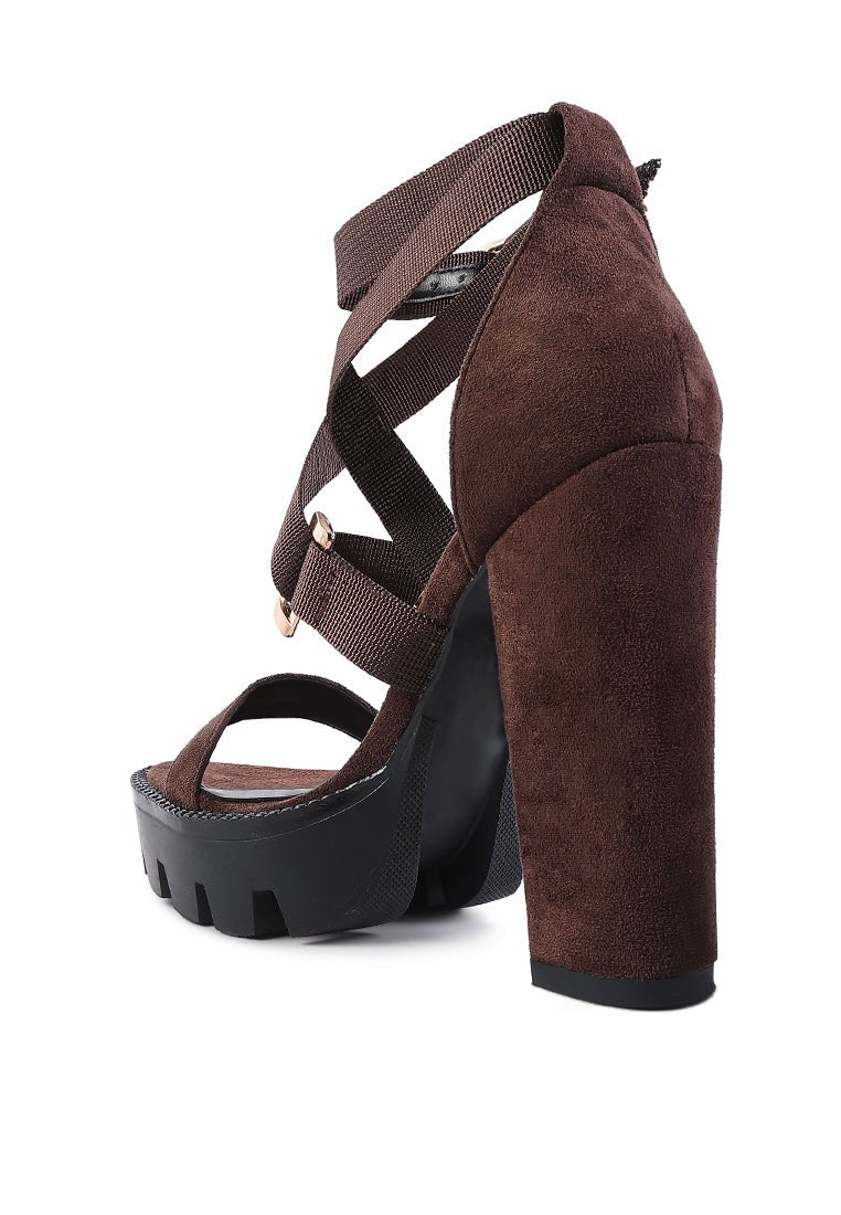Fresh Daisy Harness Straps Block Heel Sandals - Yourstylesite