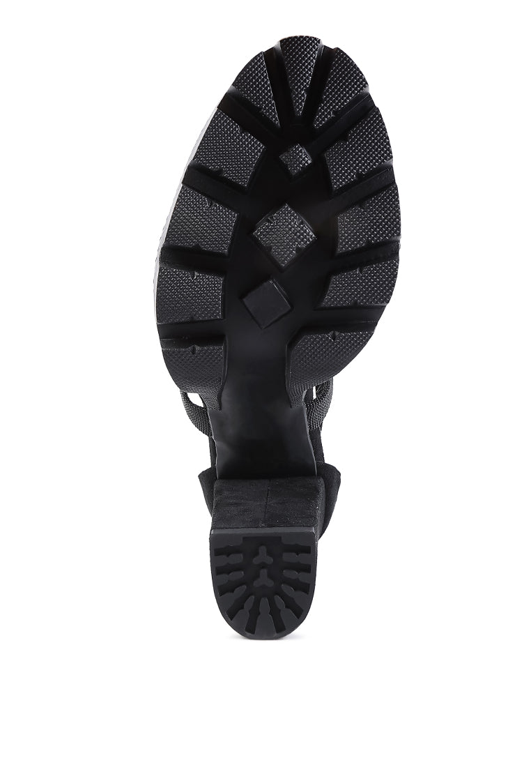 Fresh Daisy Harness Straps Block Heel Sandals - Yourstylesite