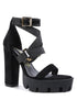 Fresh Daisy Harness Straps Block Heel Sandals - Yourstylesite