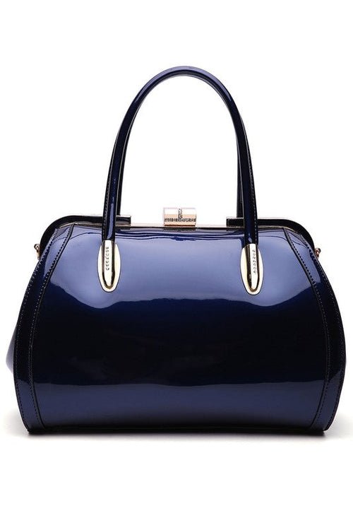 Glossy Patent Leather Satchel Handbag – Chic & Versatile Style - Yourstylesite