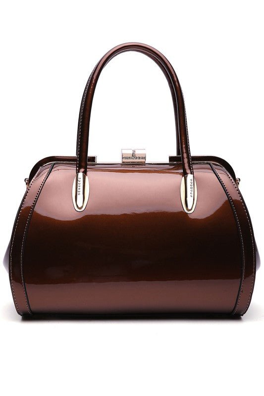 Glossy Patent Leather Satchel Handbag – Chic & Versatile Style - Yourstylesite