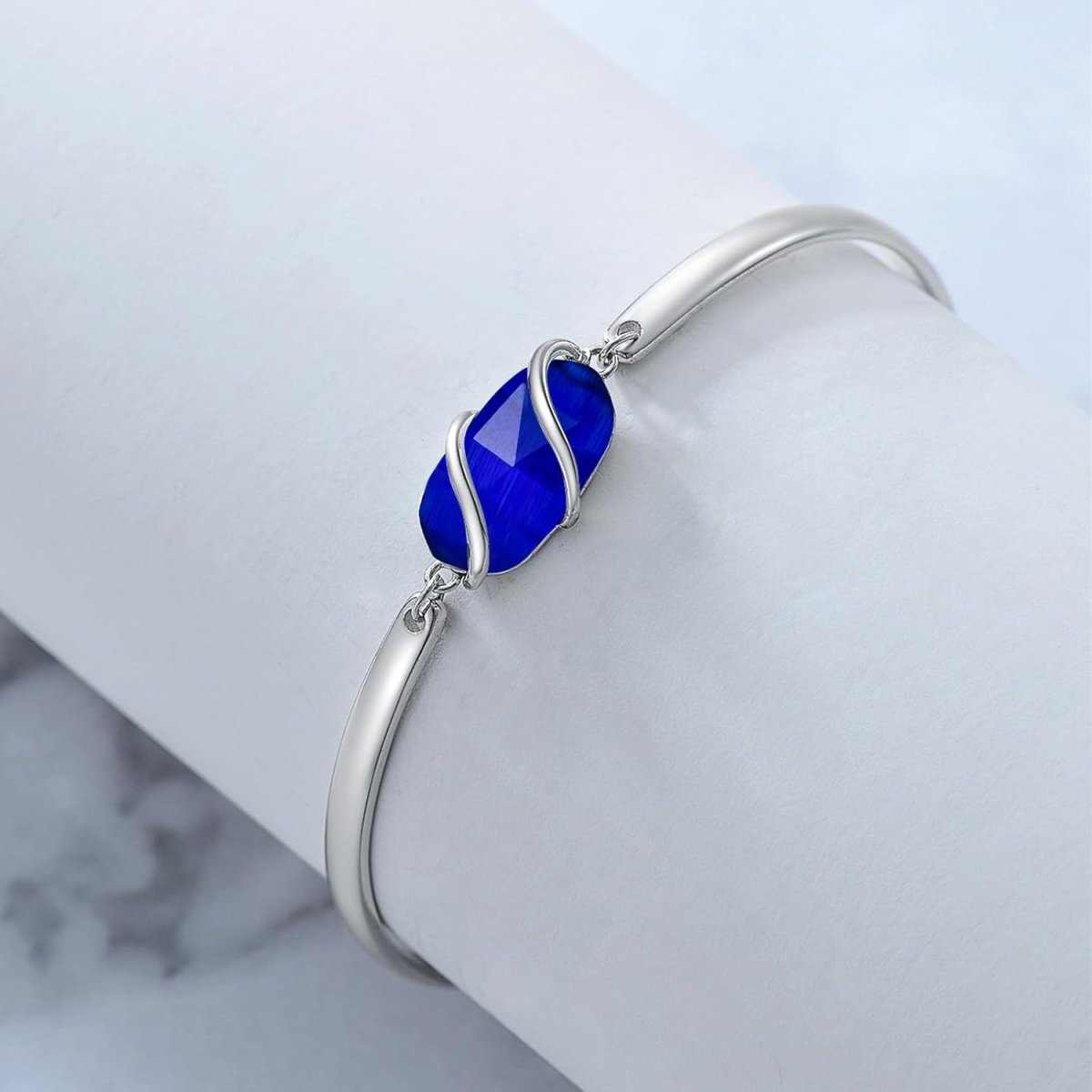 Green Malachite & Sterling Silver Bangle for Elegant Women - Yourstylesite