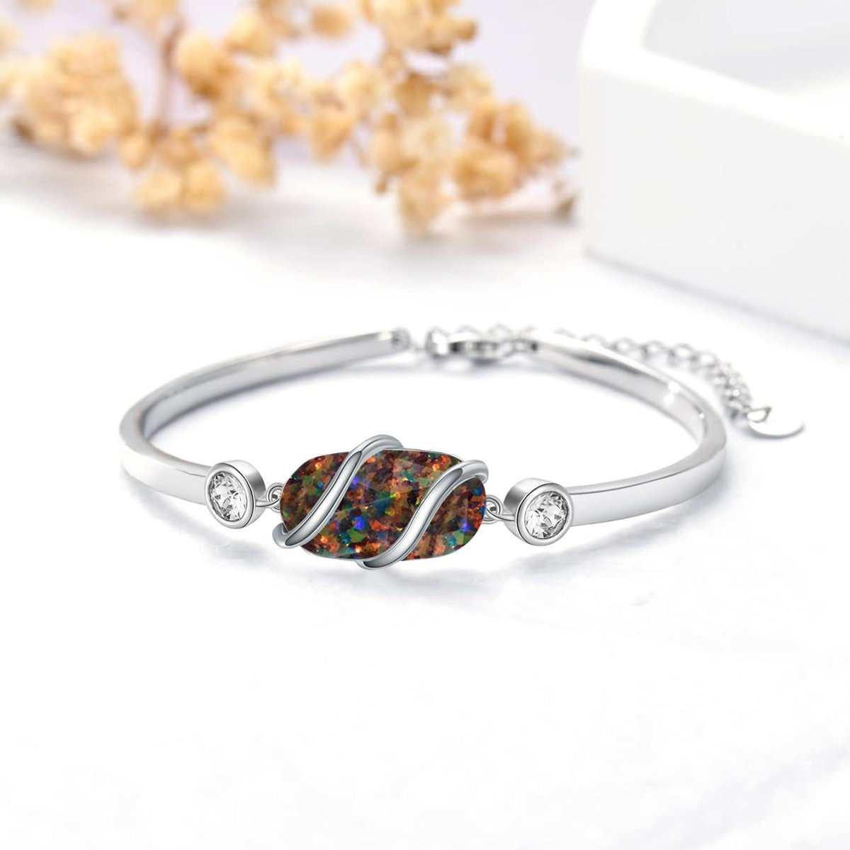 Green Malachite & Sterling Silver Bangle for Elegant Women - Yourstylesite