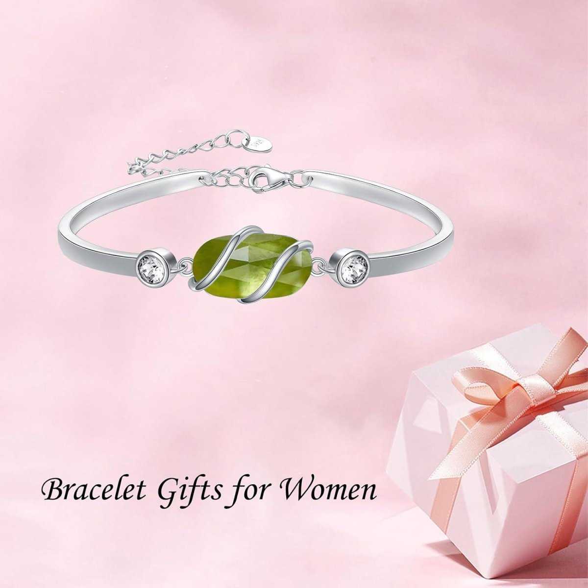 Green Malachite & Sterling Silver Bangle for Elegant Women - Yourstylesite