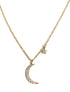 Lunar Glow - Moon & Star Pendant Necklace - Yourstylesite