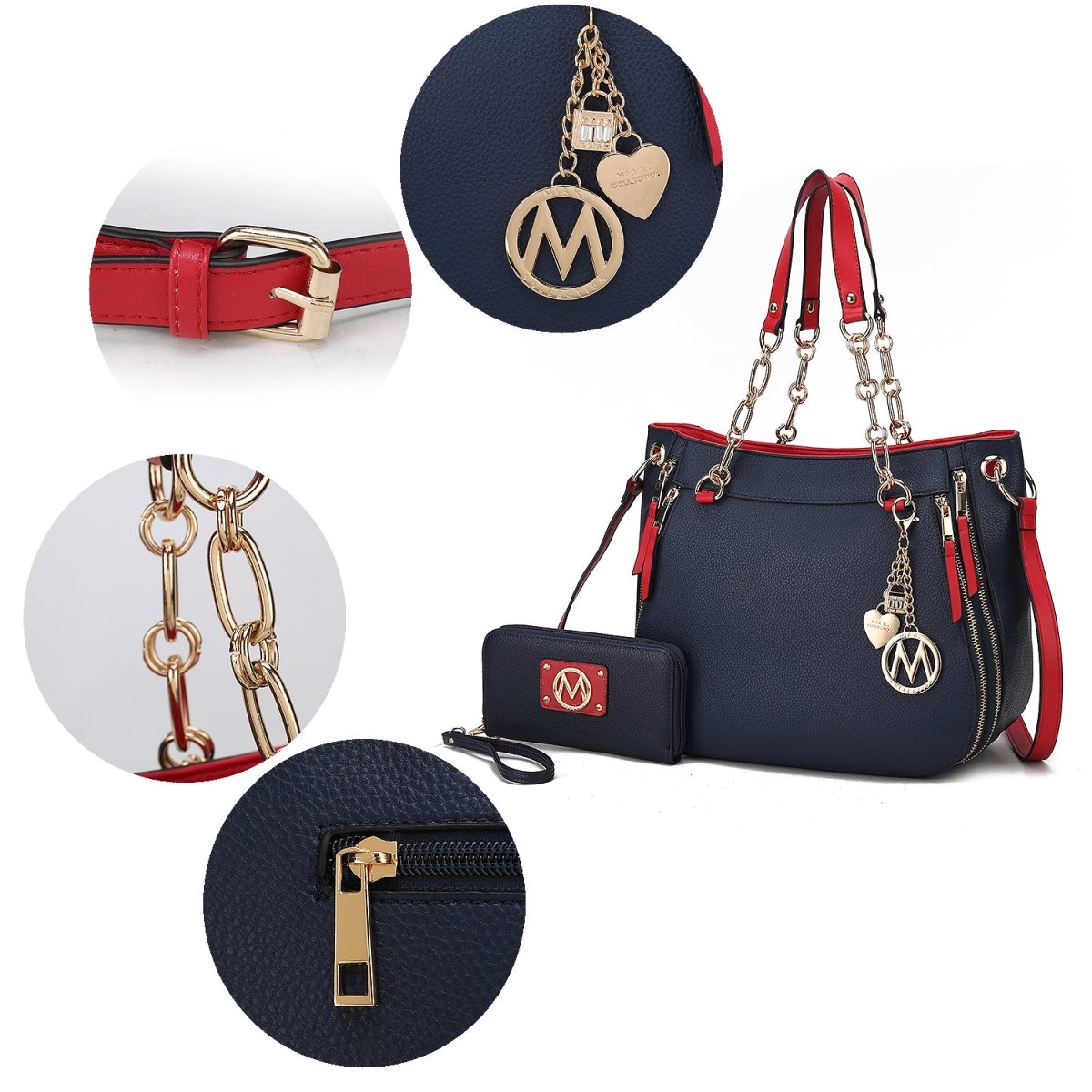 Mia K. Vegan Shoulder Bag & Wallet – Lina Set - Yourstylesite