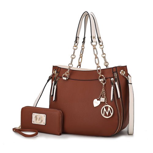 Mia K. Vegan Shoulder Bag & Wallet – Lina Set - Yourstylesite