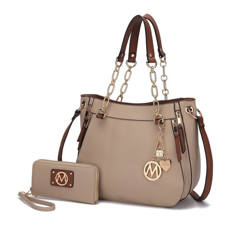 Mia K. Vegan Shoulder Bag & Wallet – Lina Set - Yourstylesite