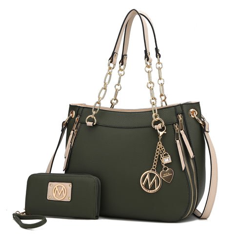 Mia K. Vegan Shoulder Bag & Wallet – Lina Set - Yourstylesite