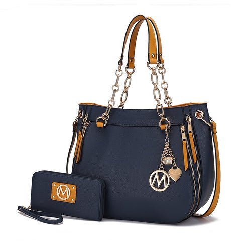 Mia K. Vegan Shoulder Bag & Wallet – Lina Set - Yourstylesite