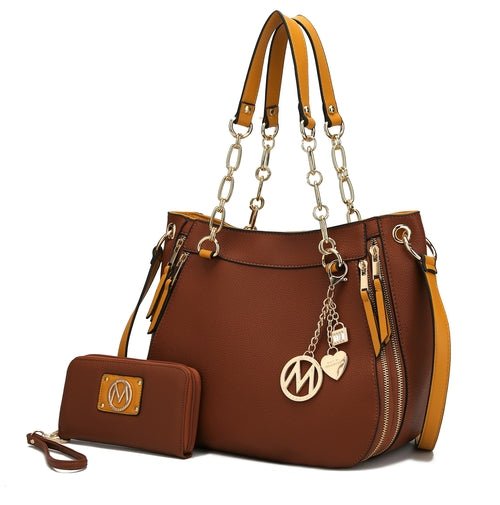 Mia K. Vegan Shoulder Bag & Wallet – Lina Set - Yourstylesite