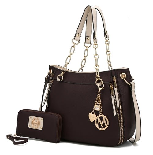 Mia K. Vegan Shoulder Bag & Wallet – Lina Set - Yourstylesite