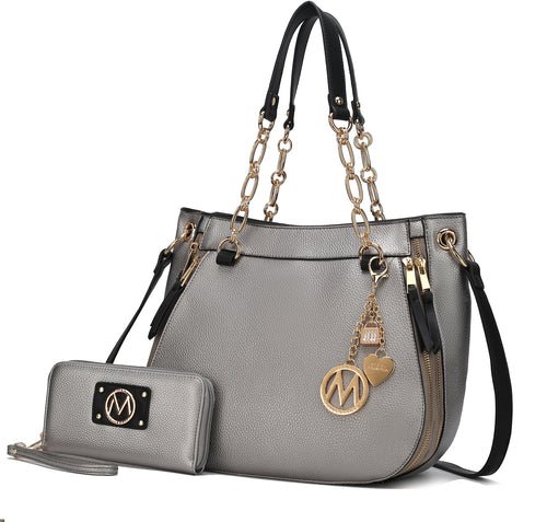 Mia K. Vegan Shoulder Bag & Wallet – Lina Set - Yourstylesite