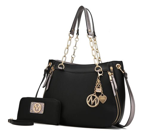 Mia K. Vegan Shoulder Bag & Wallet – Lina Set - Yourstylesite