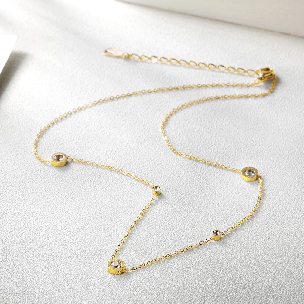 Radiant Roman Numeral CZ Station Necklace - Yourstylesite