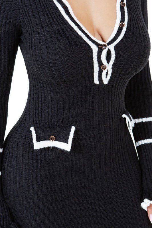 SereniStyle Long Knit Dress - Yourstylesite