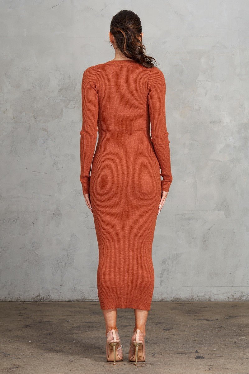 Sleek & Chic Ribbed Midi Dress - Yourstylesite