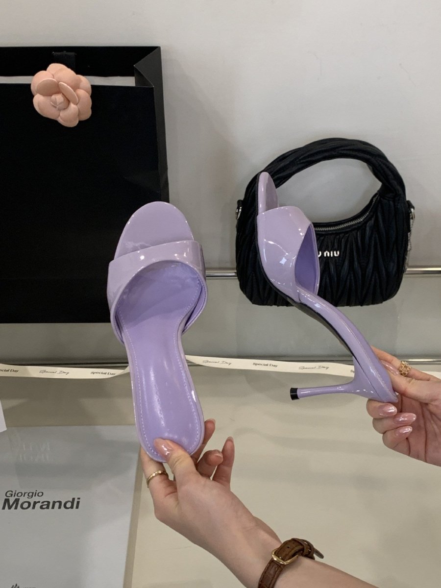 Sleek Patent Leather Stiletto Sandals for Women - Yourstylesite