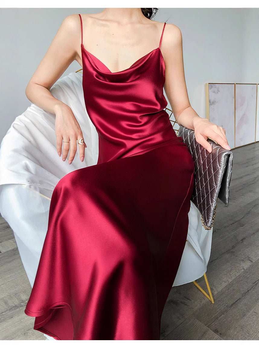 Sleek Sleeveless Bias - Cut Dress for Effortless Style - Yourstylesite