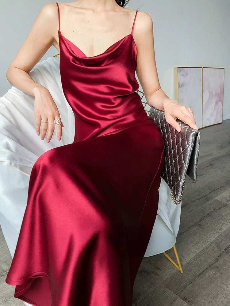 Sleek Sleeveless Bias - Cut Dress for Effortless Style - Yourstylesite