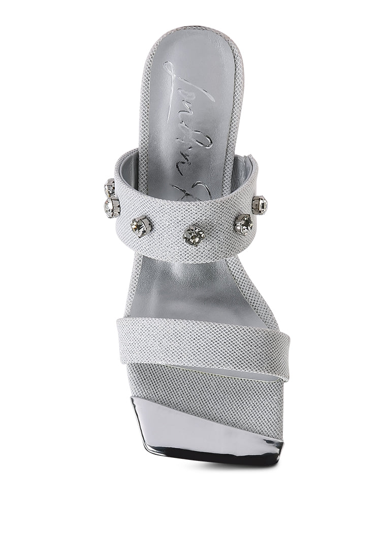 Sparkling Glam - EDM Queen Diamante Glitter Sandals - Yourstylesite