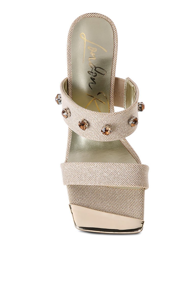Sparkling Glam - EDM Queen Diamante Glitter Sandals - Yourstylesite
